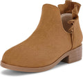 FISACE Girls Ruffled Ankle Boots for Stylish Everyday Wear