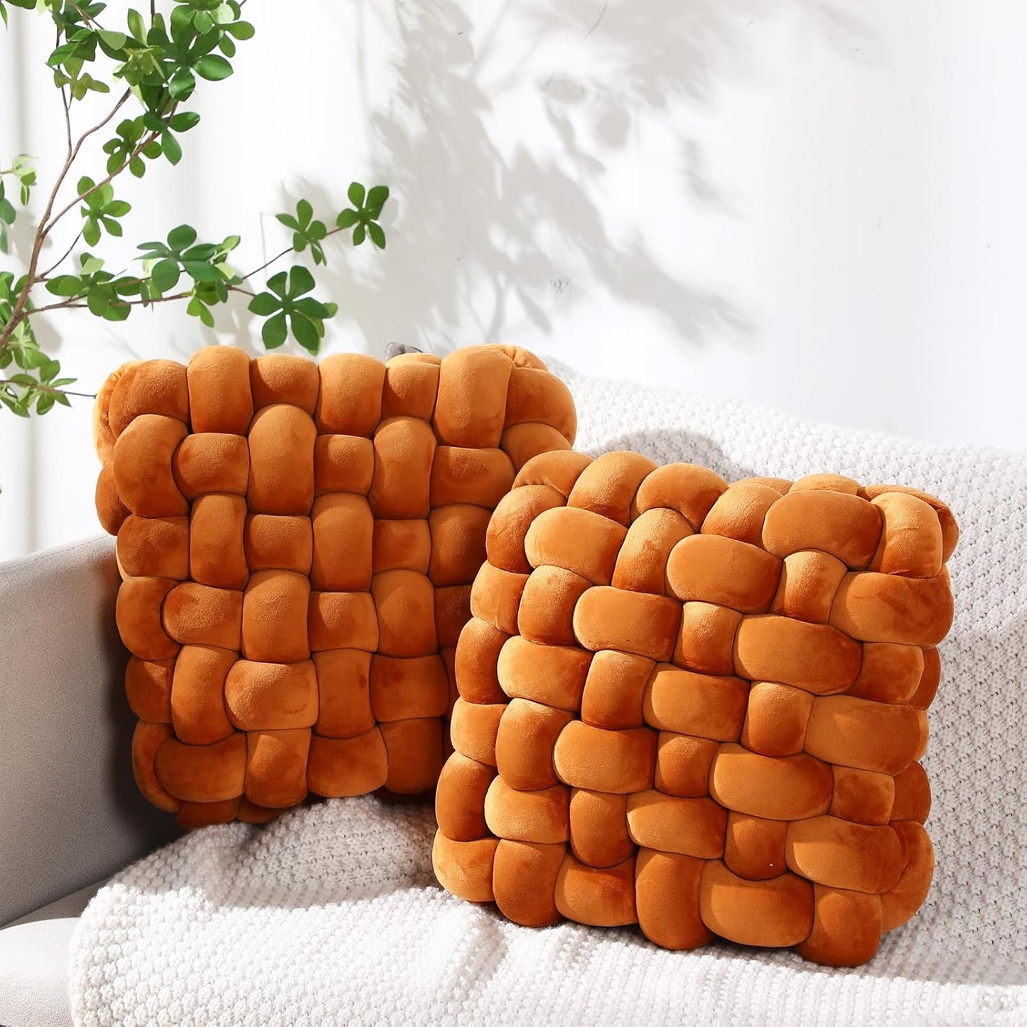 Wenqik Knot Pillows 2 Pcs Soft Accent Cushions for Home Decor