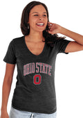 Ohio State Buckeyes Womens Tri-Blend V-Neck T-Shirt - Soft Vintage