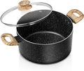 MICHELANGELO Stock Pot 5 Quart Nonstick Granite - Durable, Easy Clean