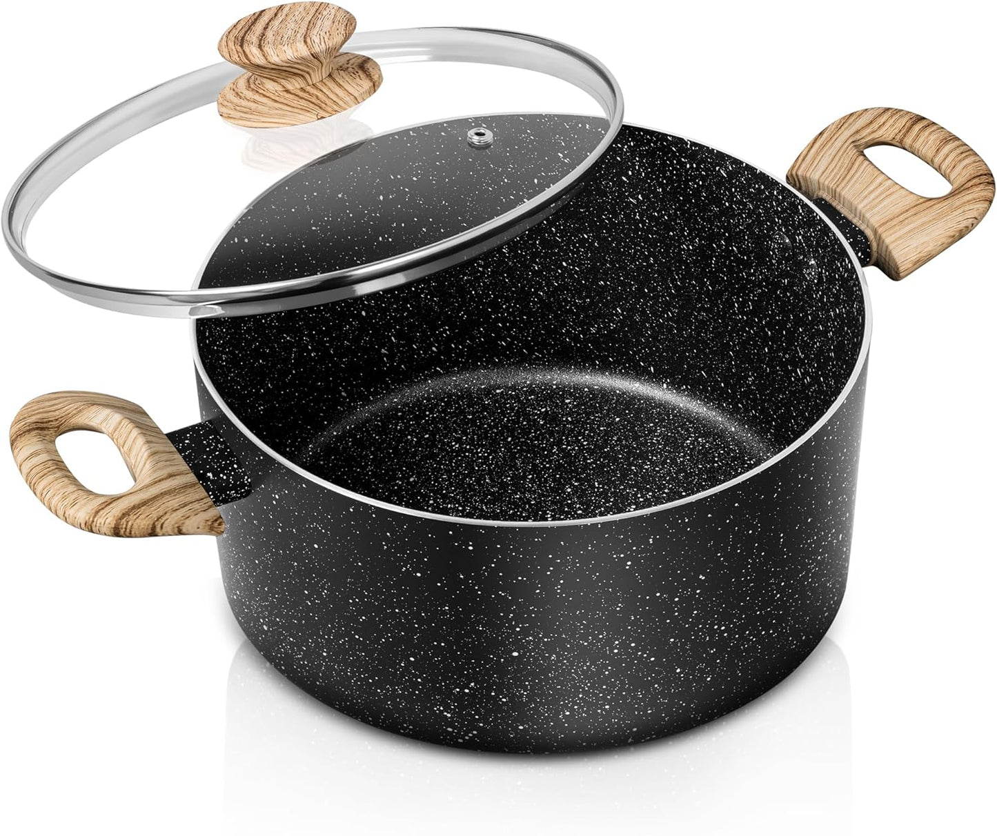 MICHELANGELO 5 Quart Nonstick Stock Pot with Lid for Cooking