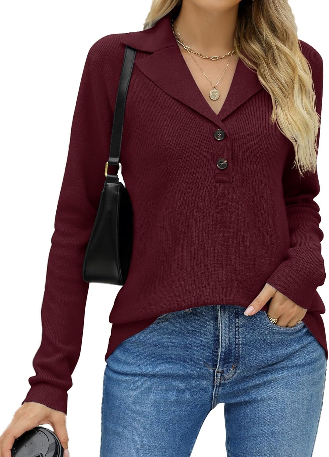 LOMON Sweaters for Women: Stylish V-Neck Pullover for All Occasions