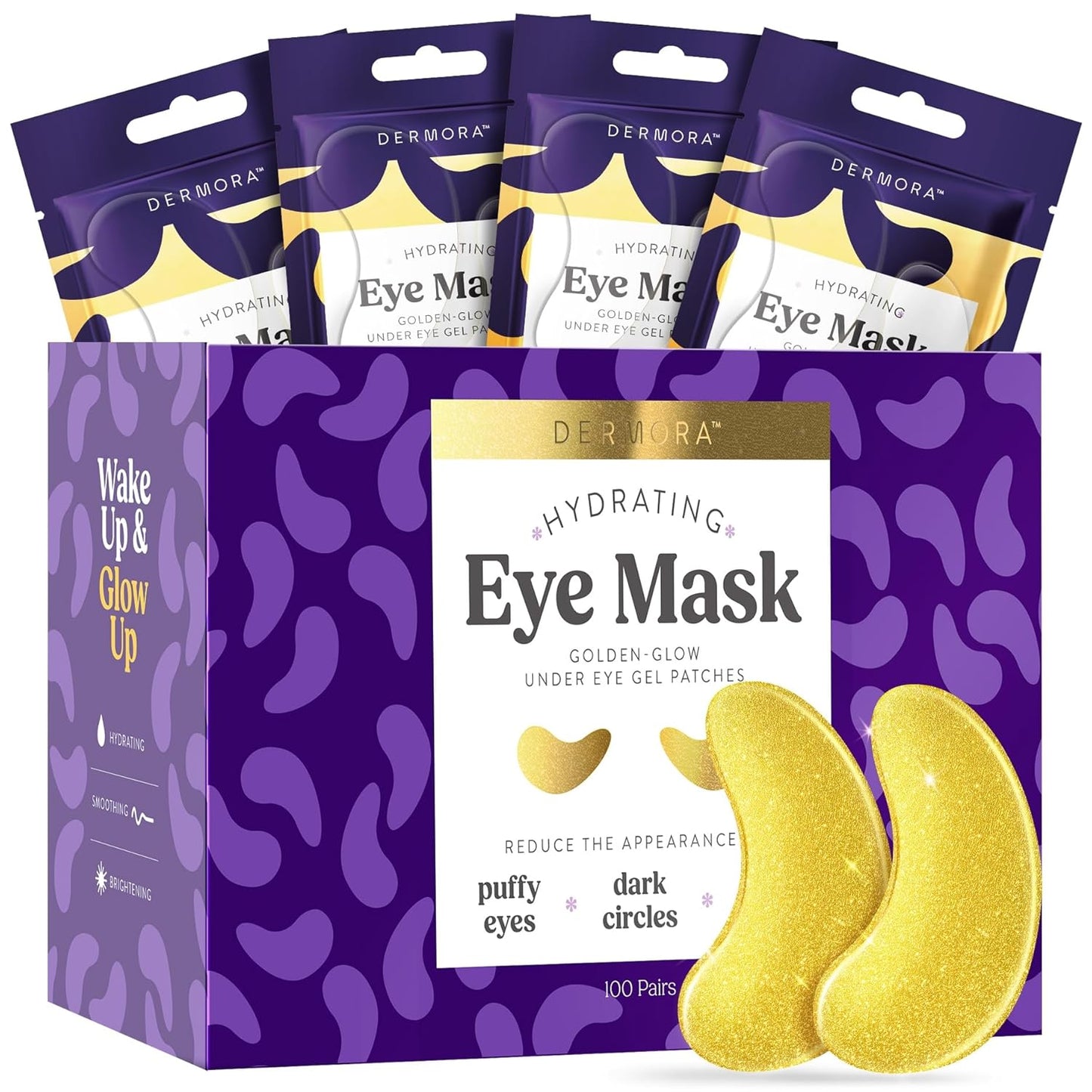 DERMORA Golden Glow Under Eye Patches for Dark Circles