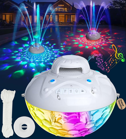 KingSom 3 in 1 Bluetooth Pool Speaker with Fountain & Lights