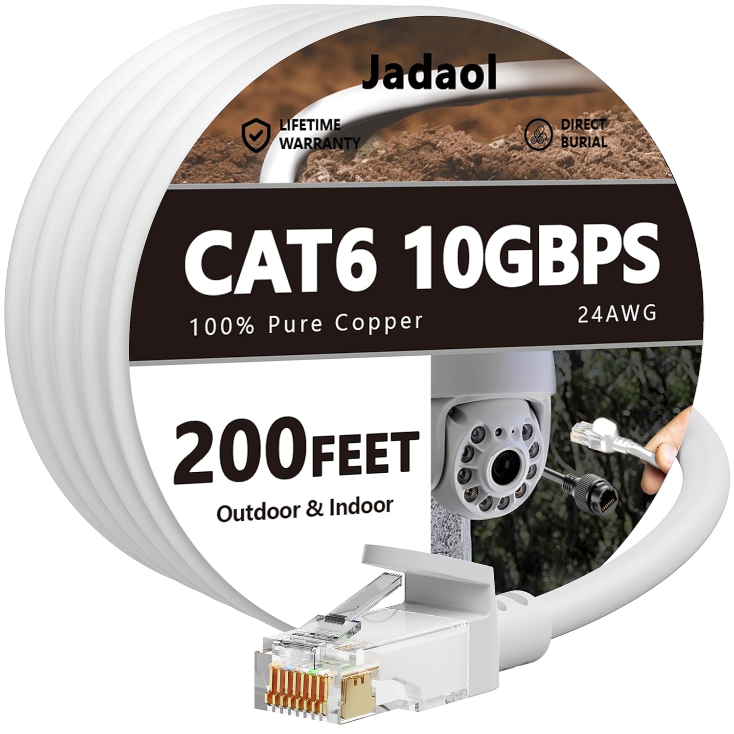 Cat 6 Outdoor Ethernet Cable 200 ft for High-Speed Networking