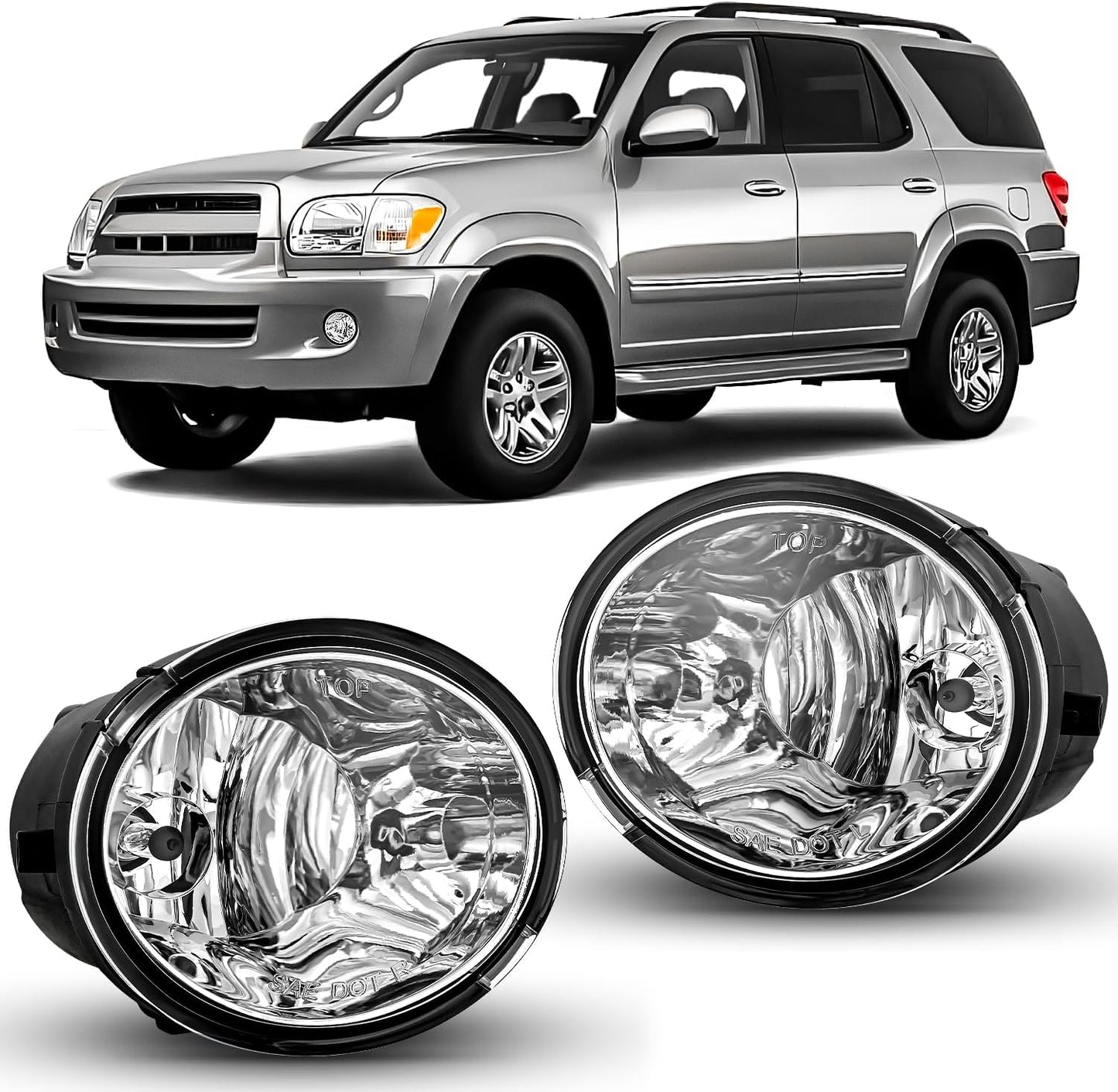 Nilight Fog Lights Assembly for 2001-2007 Toyota Sequoia & Tundra