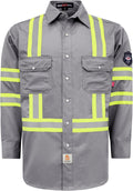 High Visibility FR Shirt for Men - 7.5oz Flame Resistant Reflective