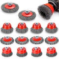 Wire Wheel for Angle Grinder, 14 pcs Coarse Crimped Wire Wheels Brush