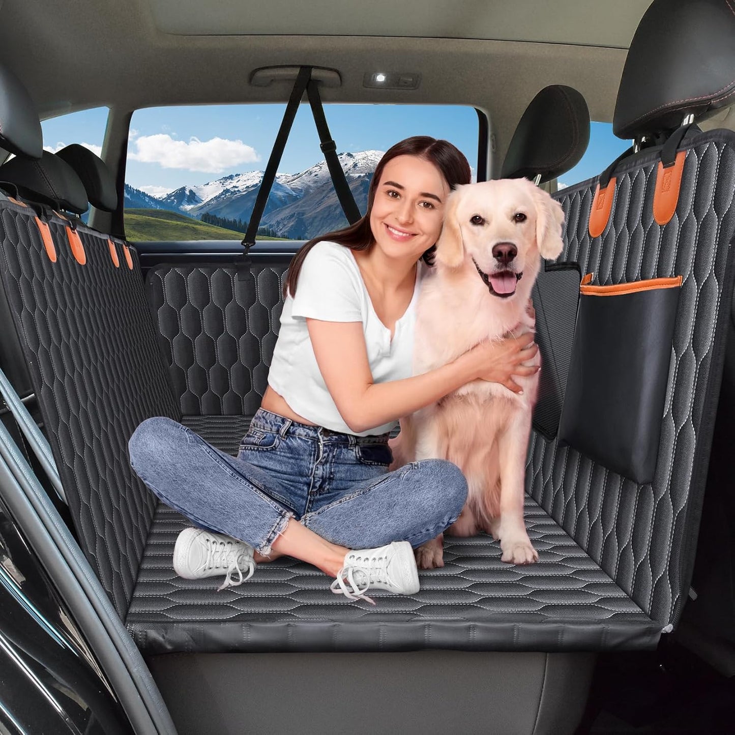 XL Back Seat Extender for Dogs - Waterproof Car Hammock Cover