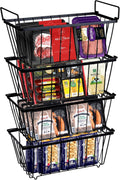 Freezer Organizer Bins 4 Pack for Chest Freezer - Stackable Wire