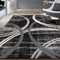 Rugshop Modern Wavy Circles Area Rug, Fade-Resistant 3 ft 3 in x 5 ft
