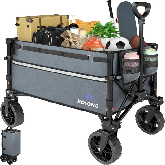Collapsible Wagon Cart with Wheels for Grocery and Camping