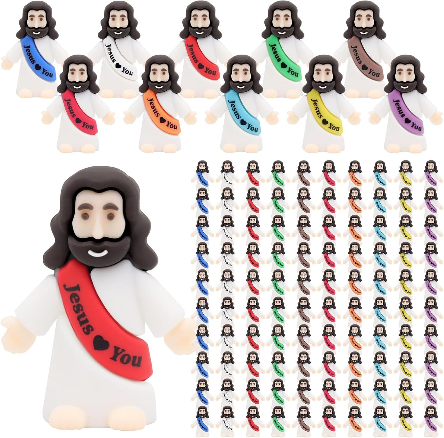 300 Pcs Jesus Love You Mini Figures for Religious Celebrations