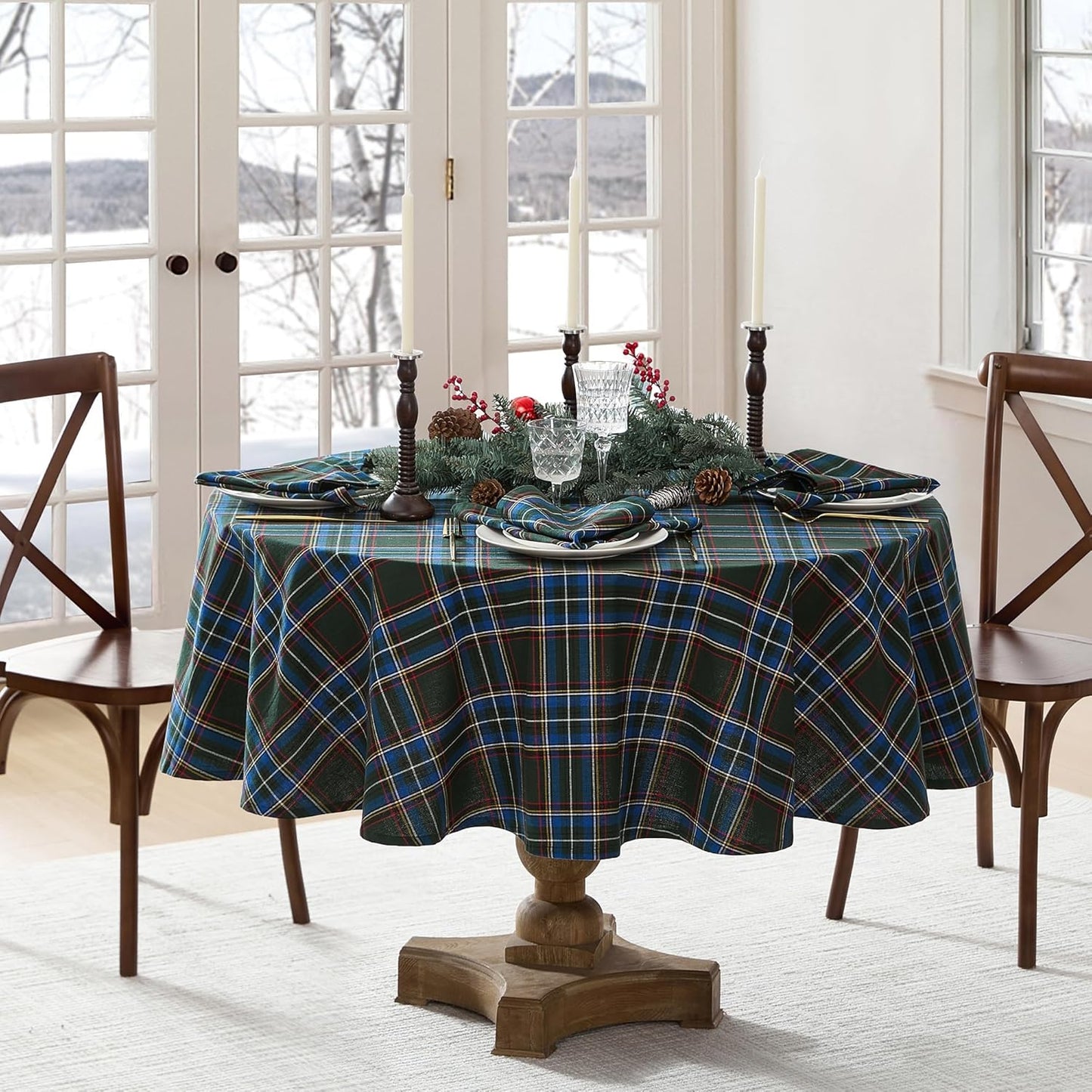 Elrene Home Fashions Stowe Tartan Holiday Plaid Tablecloth