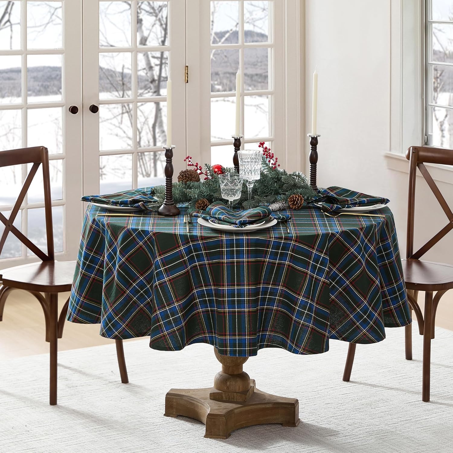 Elrene Home Fashions Stowe Tartan Holiday Plaid Tablecloth