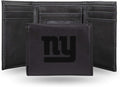 Tri-Fold Black Wallet with Laser Engraved Team Logo - Durable Gift
