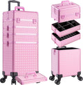 AROUS 5 in 1 Rolling Makeup Train Case Large Cosmetic Organizer