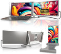 Silver 14in Portable Monitor Dual Screen Extender - FHD 1080P