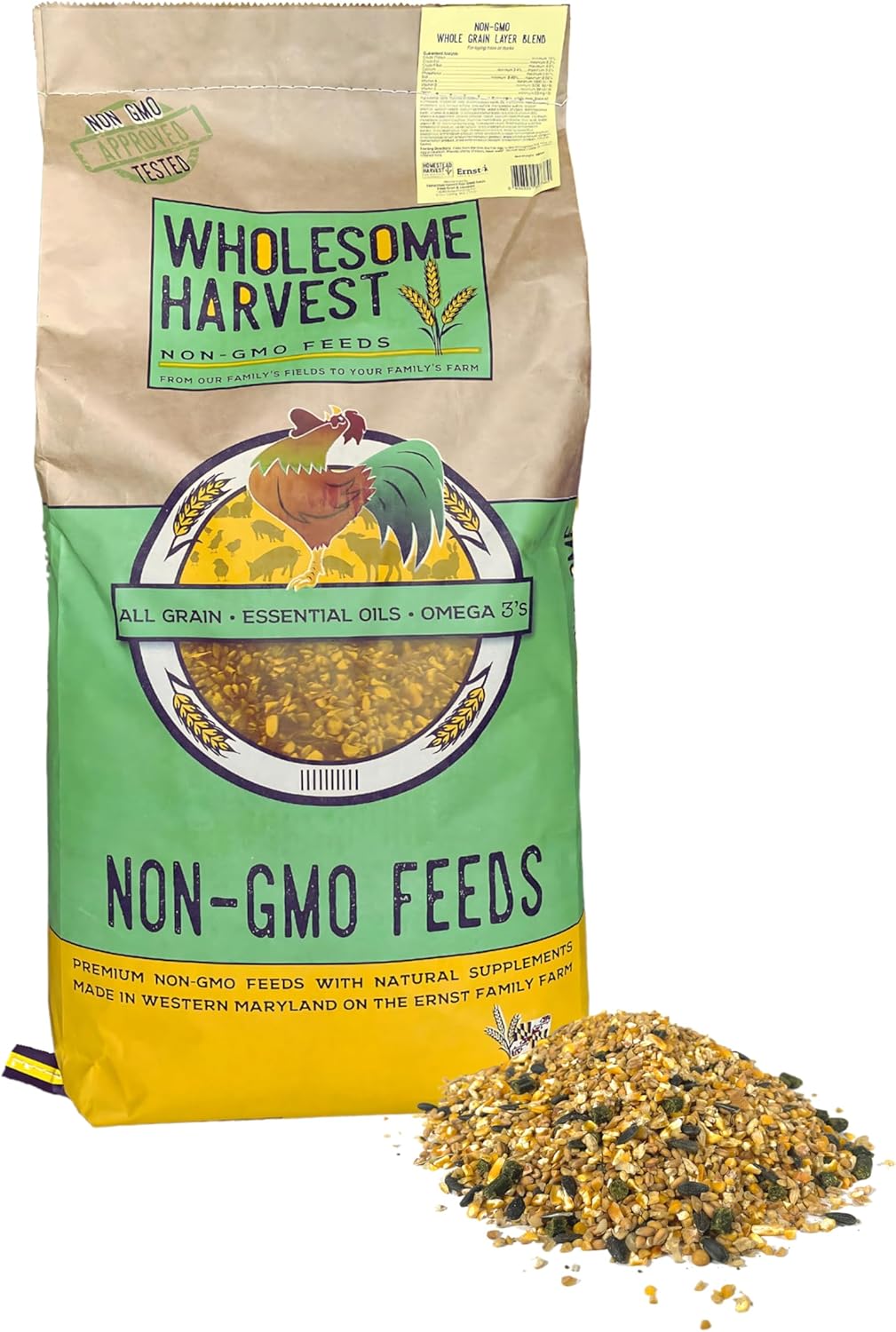 Non-GMO Whole Grain Layer Blend for Healthy Laying Hens and Ducks