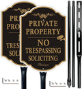 Private Property No Trespassing Signs 2 Pack - Rust Free Aluminum