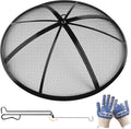 Fire Pit Spark Screen 30 in Round Cover - Heavy Duty Safety