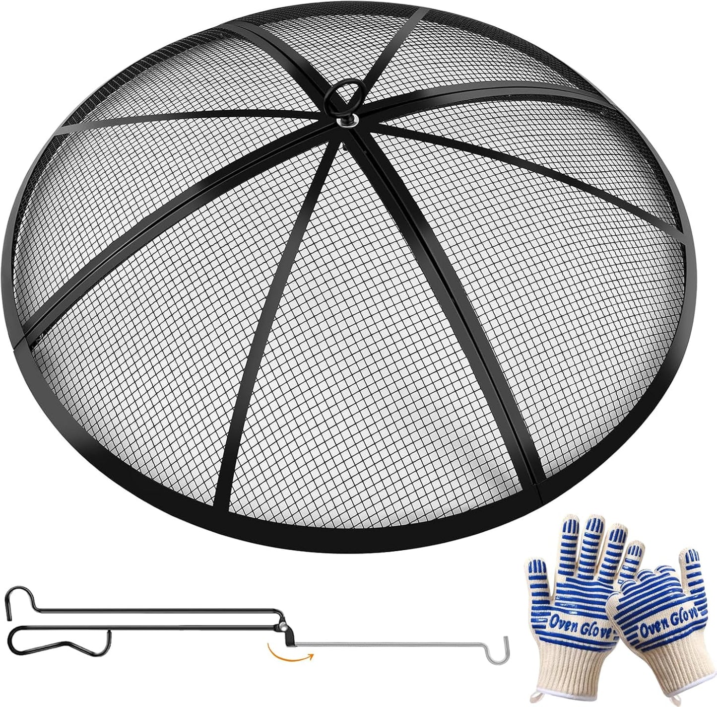 30 Inch Round Fire Pit Spark Screen for Safe Outdoor Fun