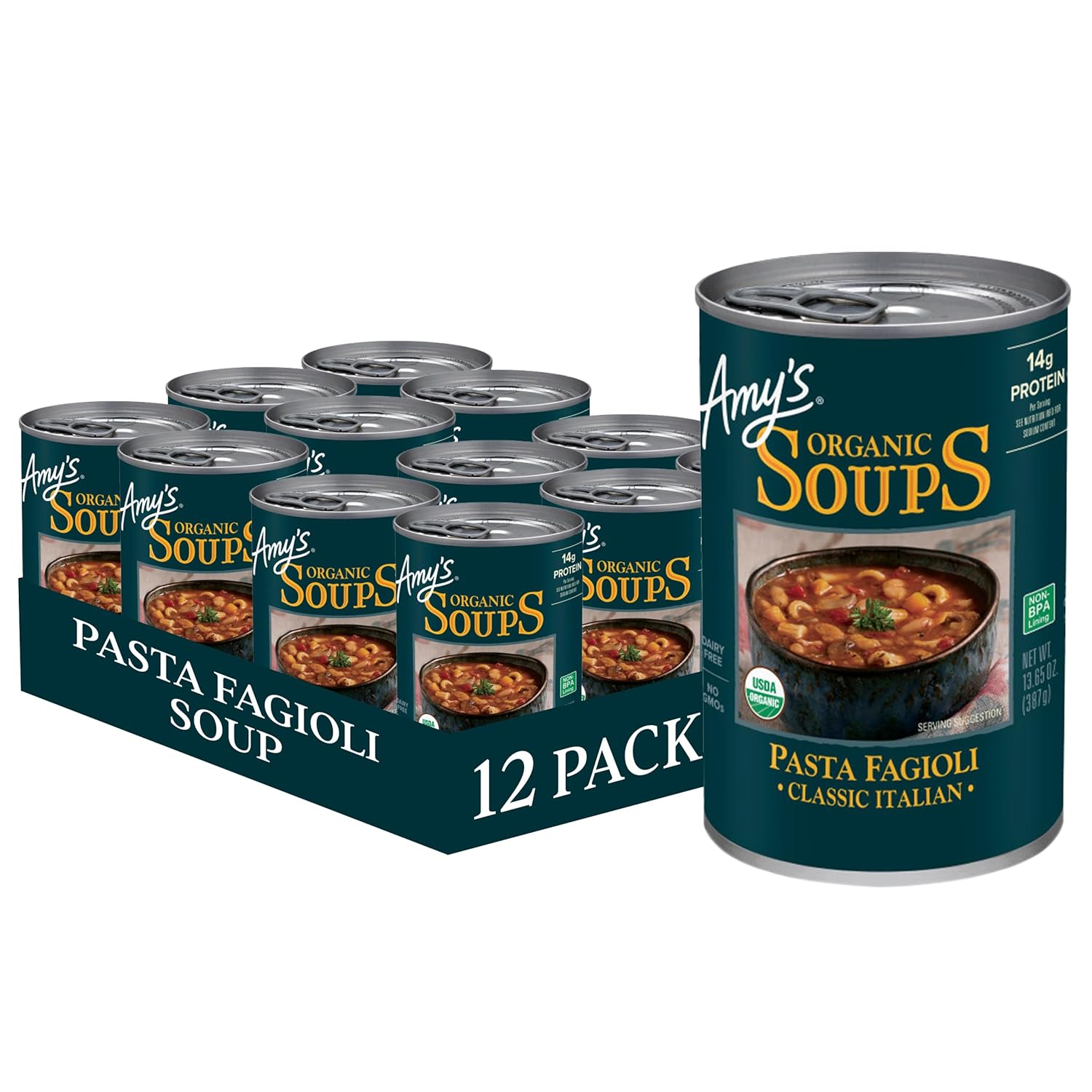Amy's Organic Classic Italian Pasta Fagioli Soup, Dairy Free