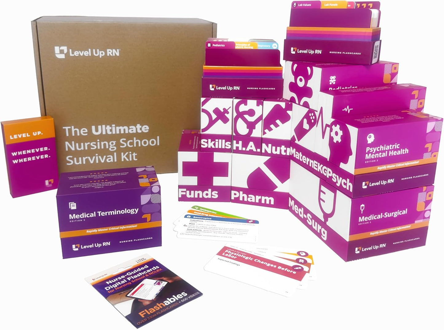 Ultimate Nursing School Survival Kit with 1900 Flash Cards