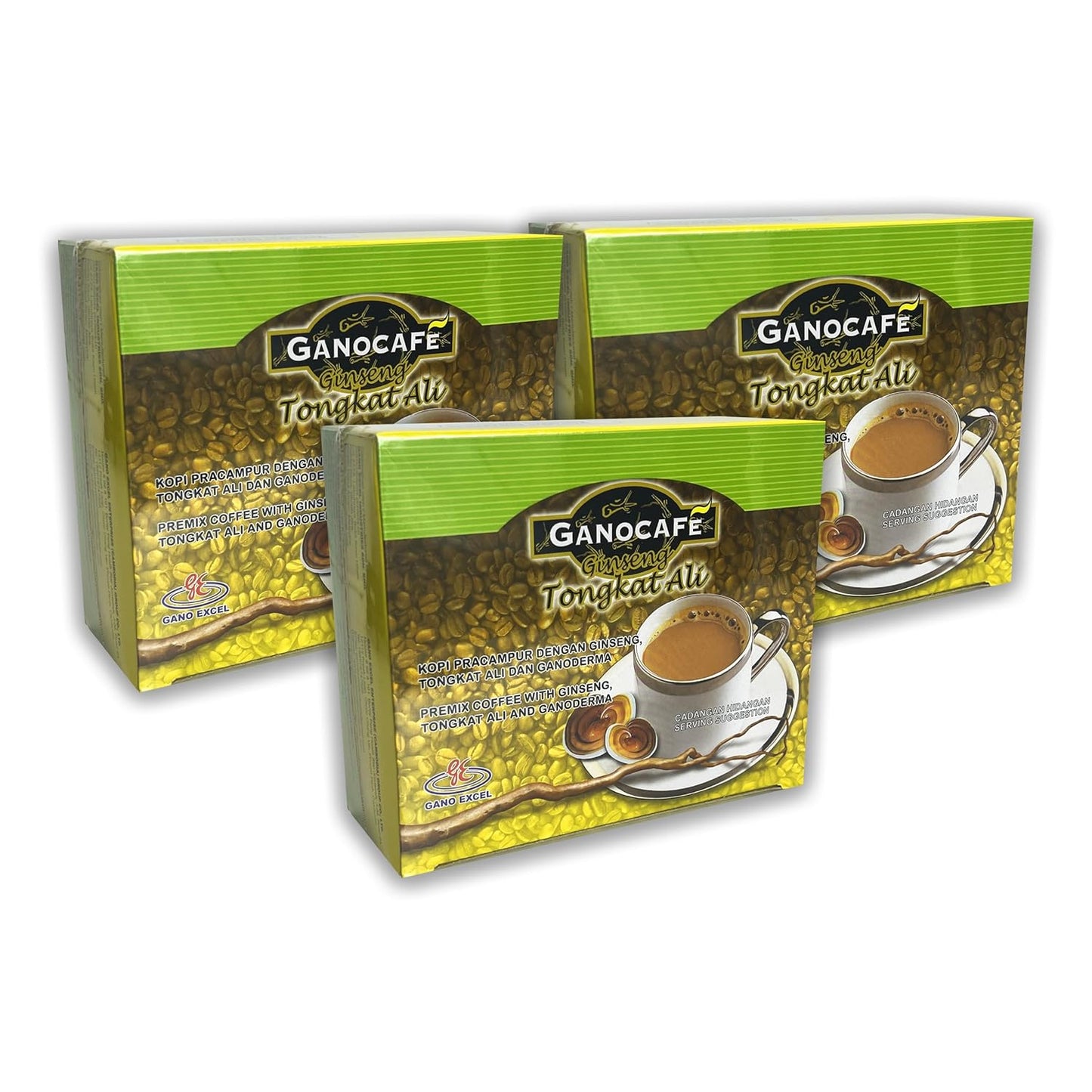 Gano Cafe Instant Premix Coffee 15 Sachets x 23g - 3 Packs