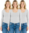 Emmalise Women's Basic Athletic Fit Long Sleeve Crew Neck Tee Tees