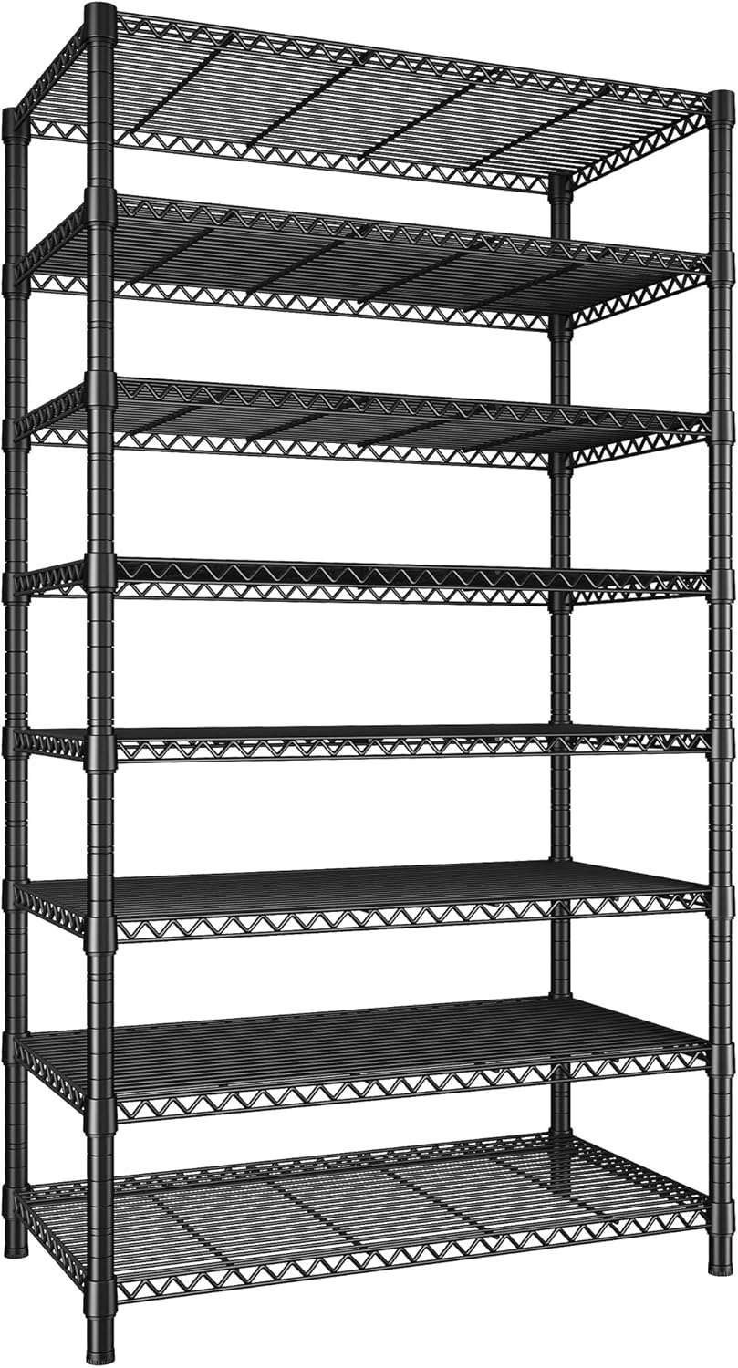REIBII 8 Tier Metal Shelving Unit for Efficient Storage Solutions