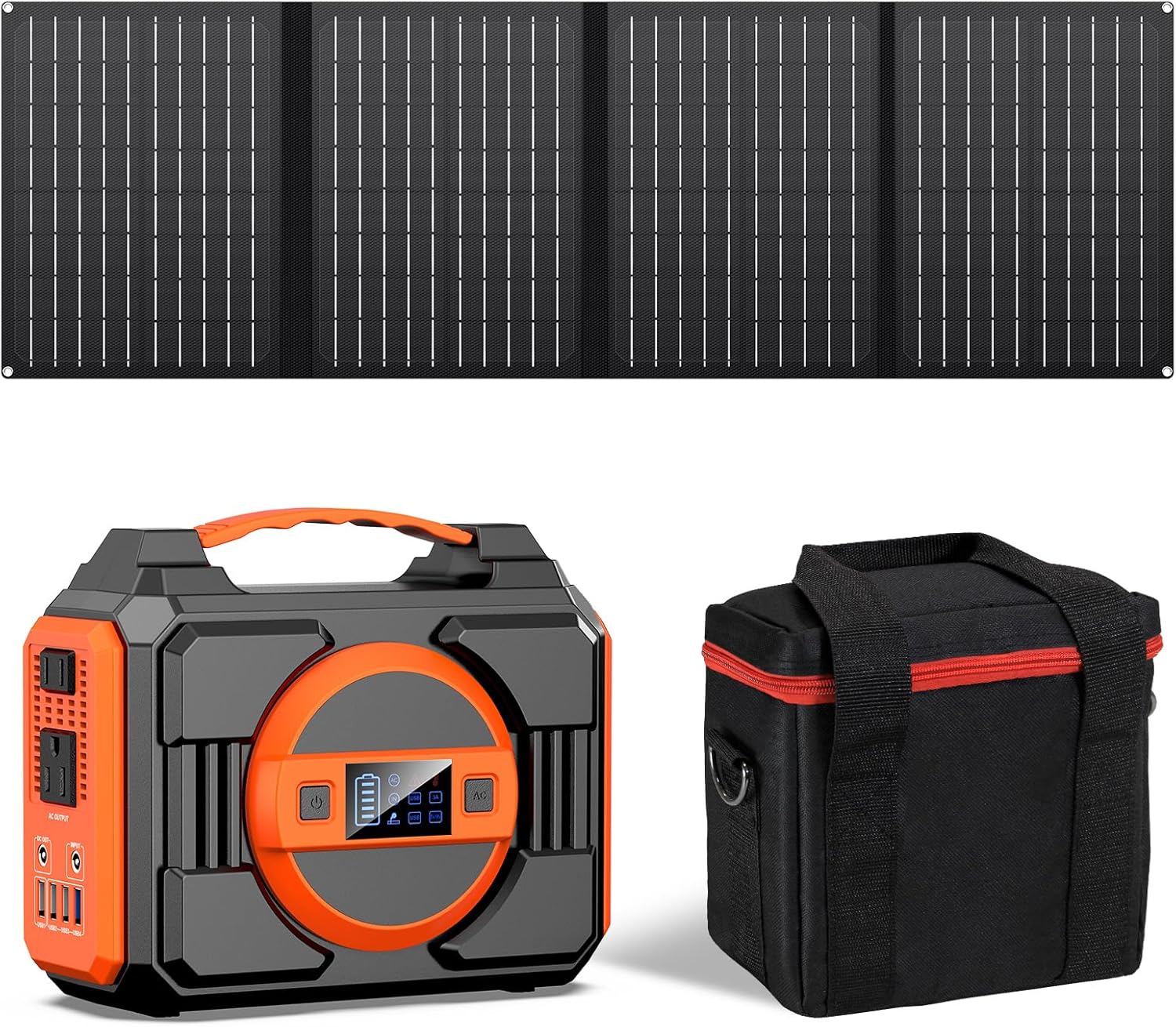 Portable 300W Solar Generator with 40W Panels - Power Anywhere!