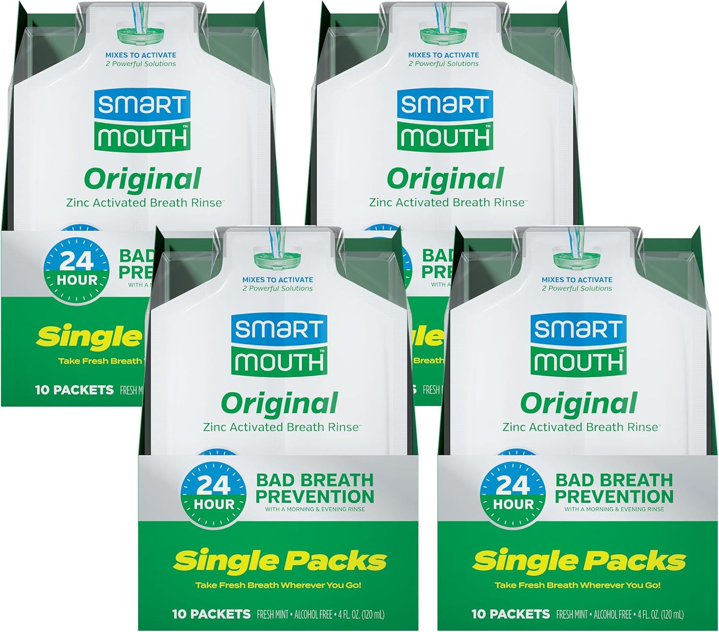 SmartMouth Original Activated Mouthwash Travel Packs for Fresh Breath