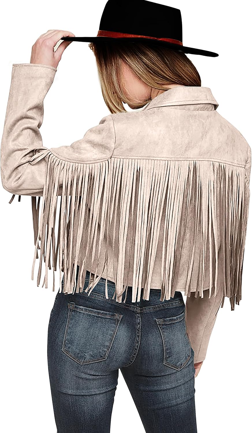 Faux Suede Leather Jackets for Women with Chic Fringe Design