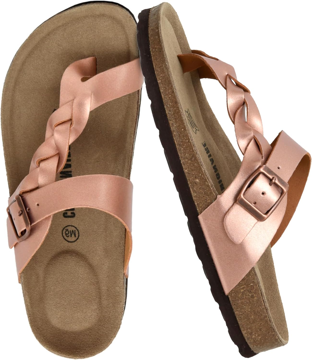 CUSHIONAIRE Women's Libby Cork Footbed Sandals for Comfort