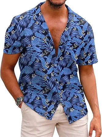 COOFANDY Mens Hawaiian Shirts for Stylish Summer Beach Wear