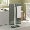 Standing Towel Rack with Green Marble Base - Stable 2-Tier Holder