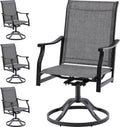 Swivel Patio Dining Chairs Set of 2 - Padded Textilene Comfort