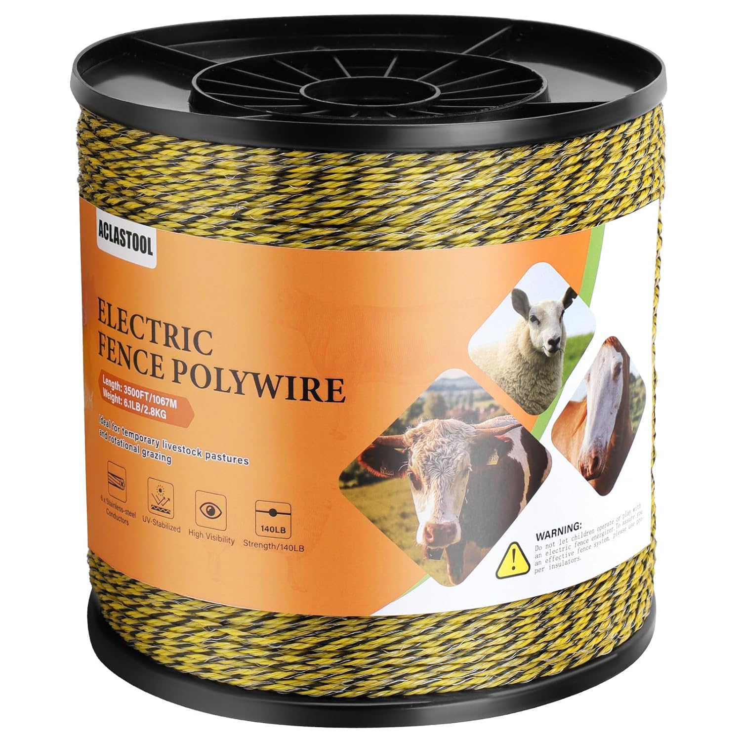 Electric Fence Wire 3500ft Polywire for Livestock Fencing