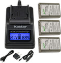 Kastar 3Pack Battery and LCD Fast Charger Compatible with Olympus