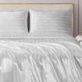 Juicy Couture Silky Satin Damask Sheet Set Twin - Luxury White Bedding