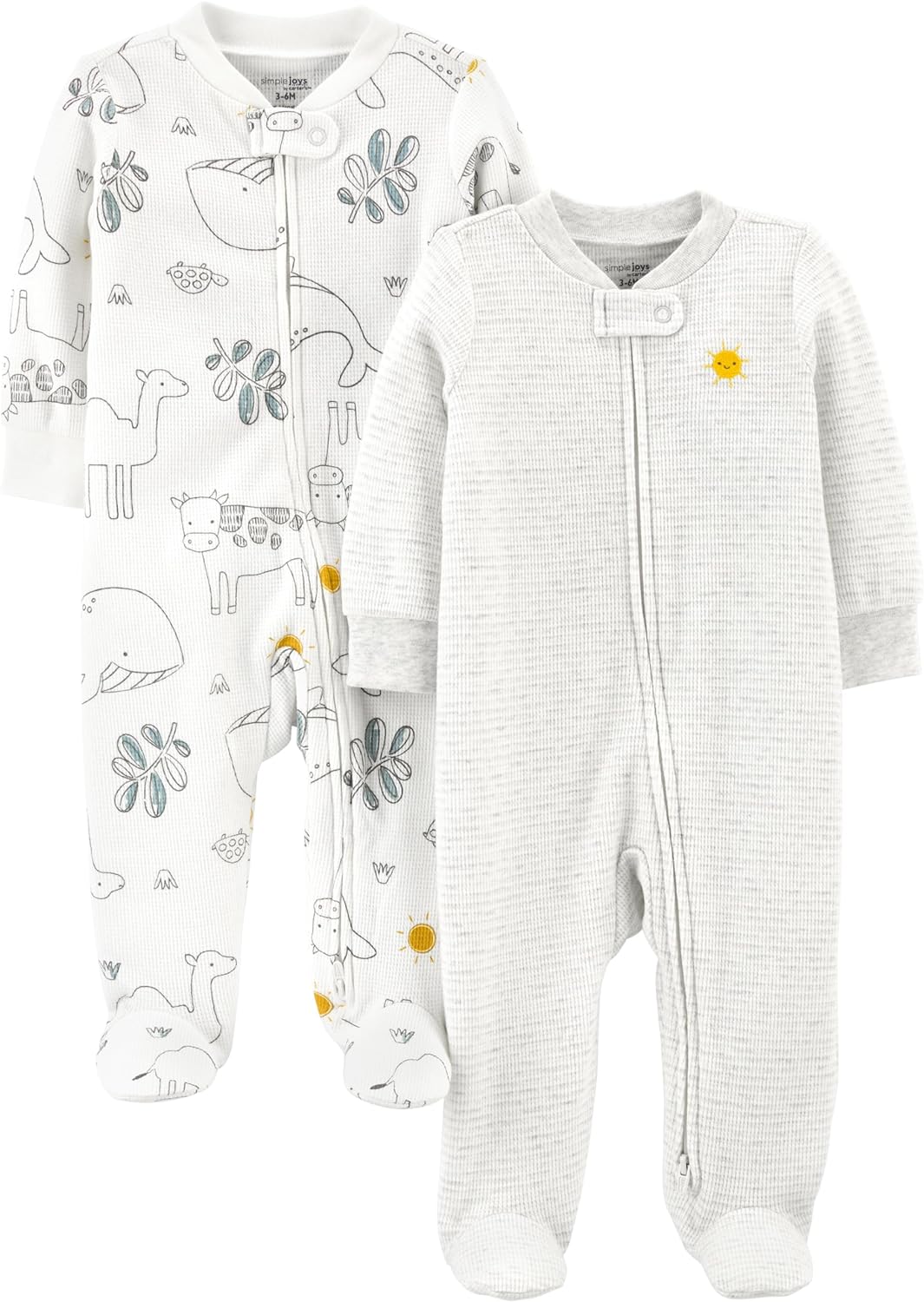 Carter's 2-Pack Thermal Footed Sleep and Play: Easy 2-Way Zip!