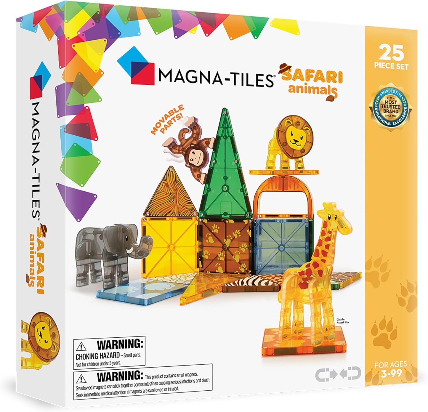 MAGNA-TILES Safari Animals 25-Piece Set for Imaginative Play
