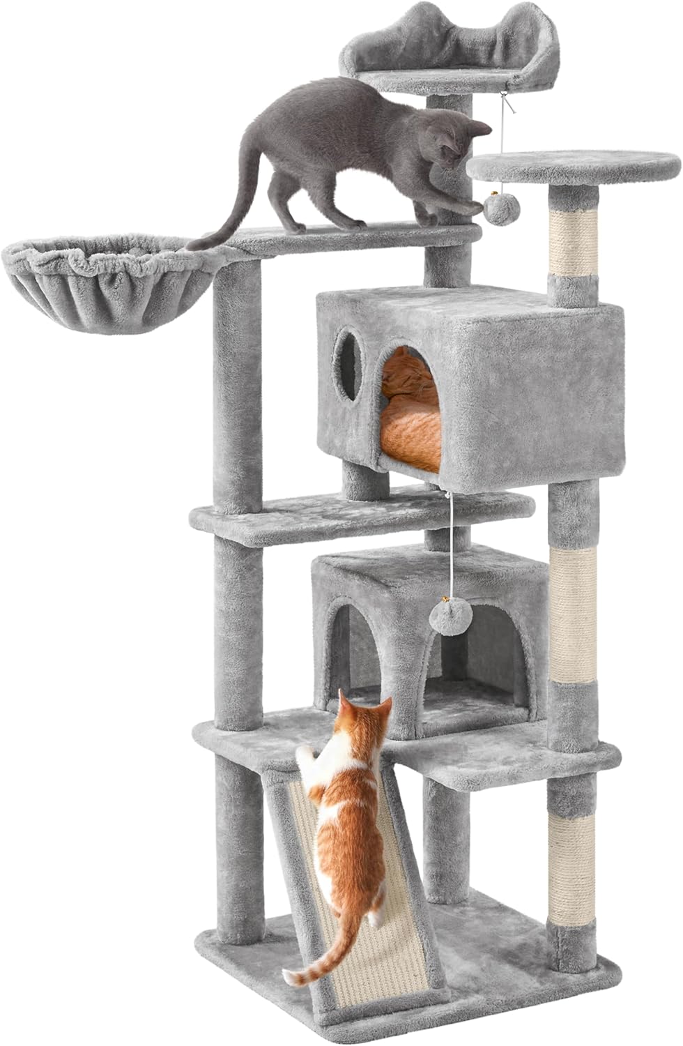 Yaheetech 57in Multi-Level Cat Tree for Large Cats and Kittens