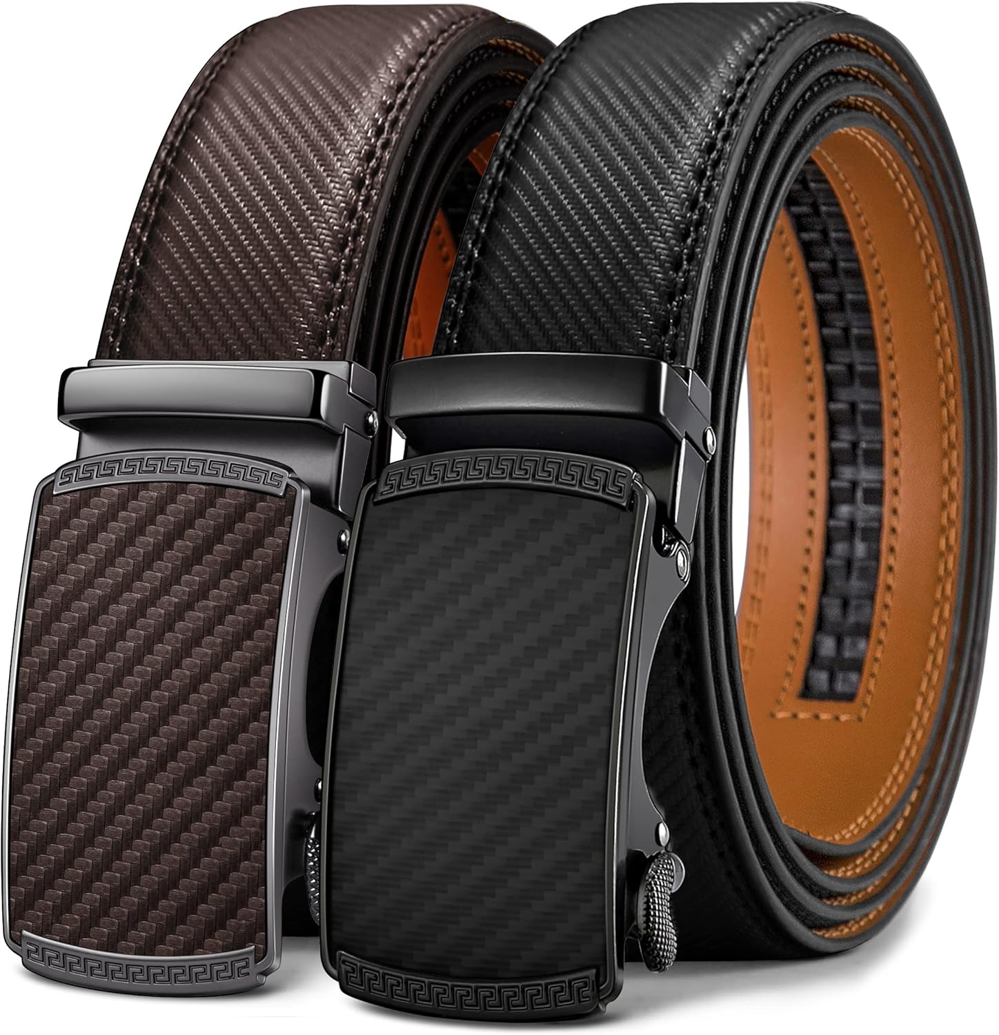 BULLIANT Men Belts 2 Pack Adjustable Ratchet Sliding Belts
