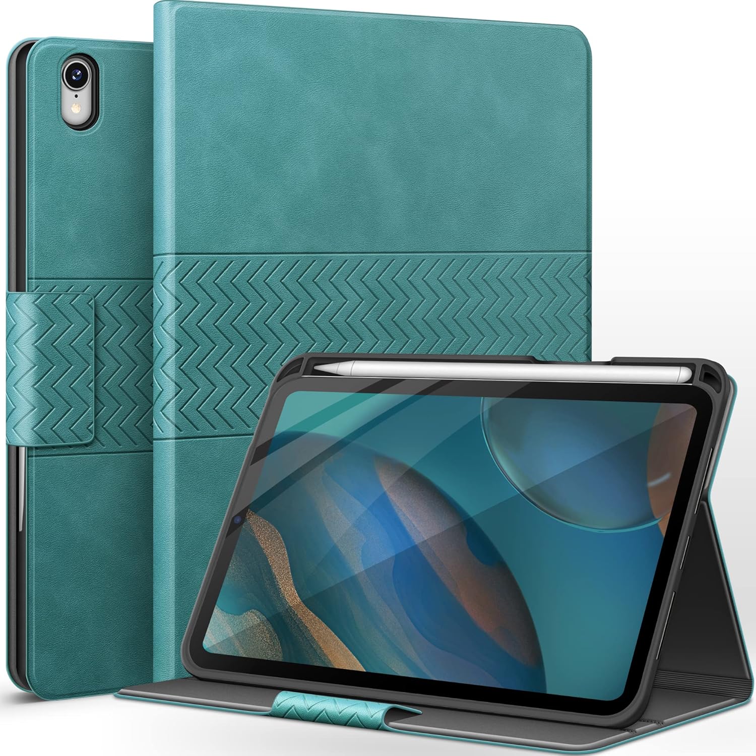 iPad Mini 7 Case with Pencil Holder and Multiple Viewing Angles