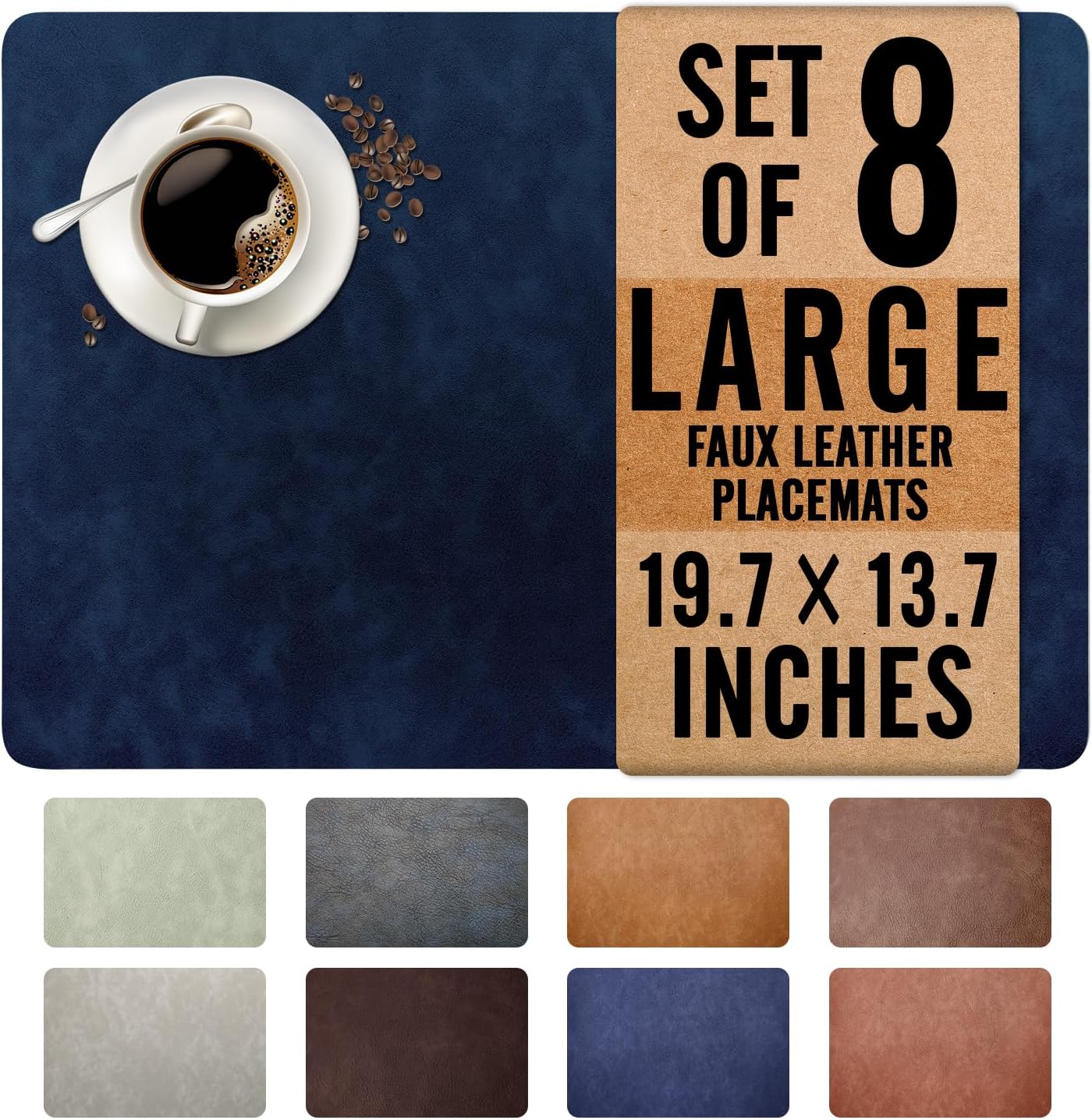UnivoColors Faux Leather Placemats Set of 8 for Any Occasion
