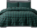 Twin XL Turkish Cotton Flannel Sheet Set - Buffalo Check Green
