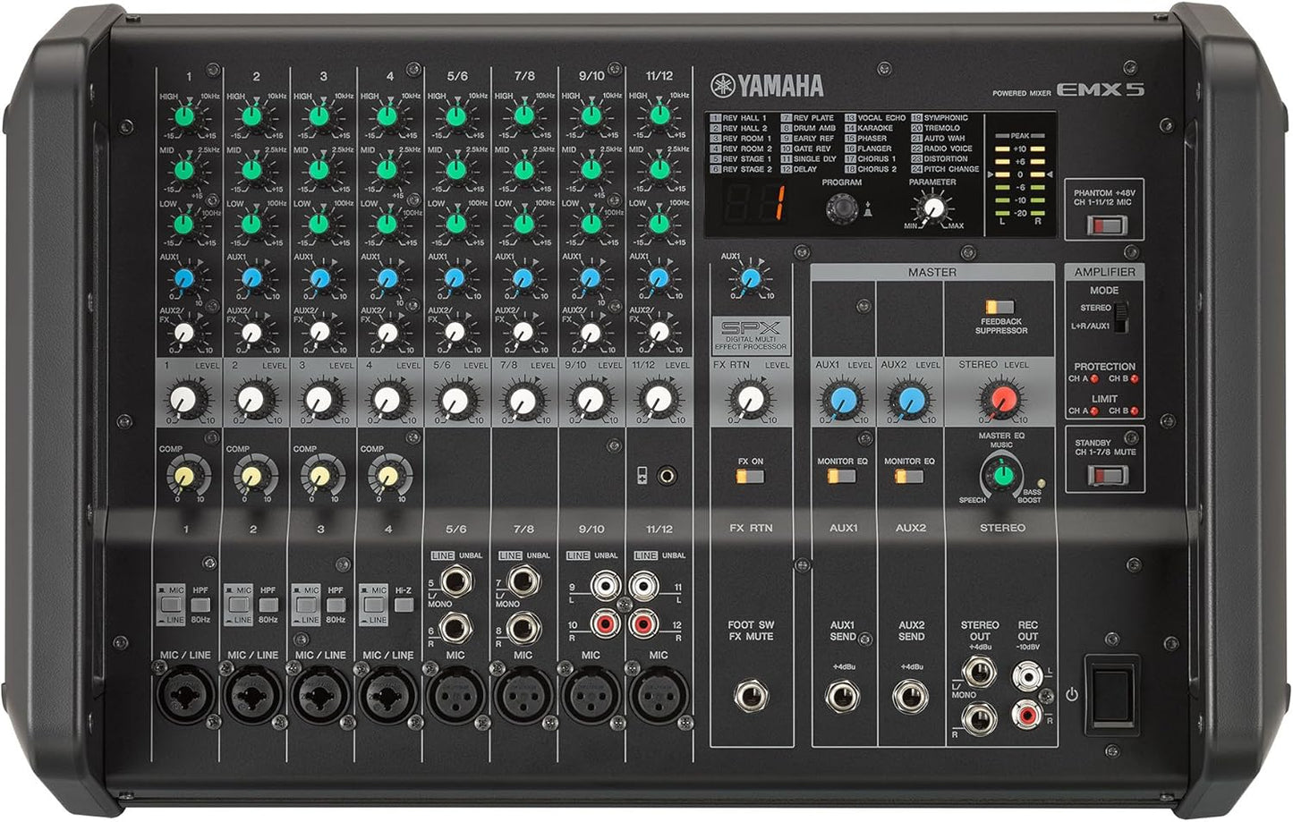 Yamaha EMX5 12-input Stereo Powered Mixer with DSP Effects