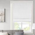 Galen Cordless Roman Shade 33in x 64in - Basketweave Sheen White